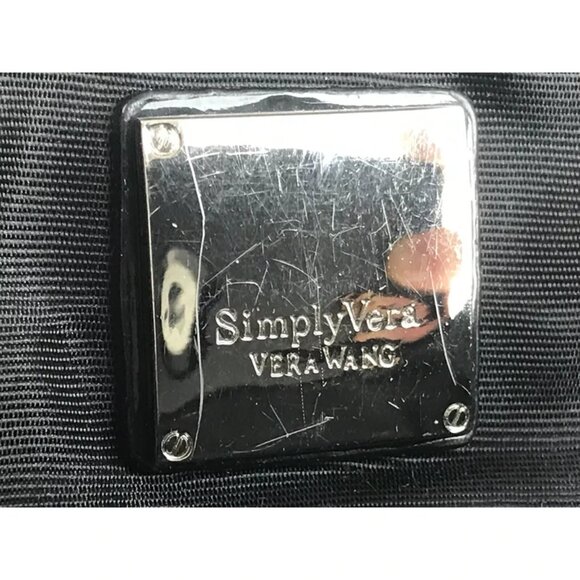 Simply‎ Vera Wang Black Womens Top Handle Turn Lock Inner Pockets Handbag - Picture 9 of 9